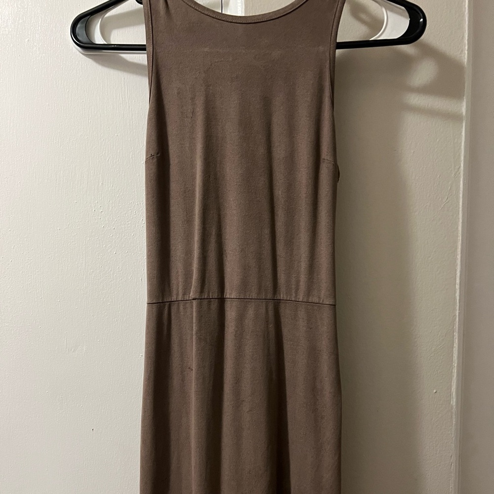 Suede brown dress